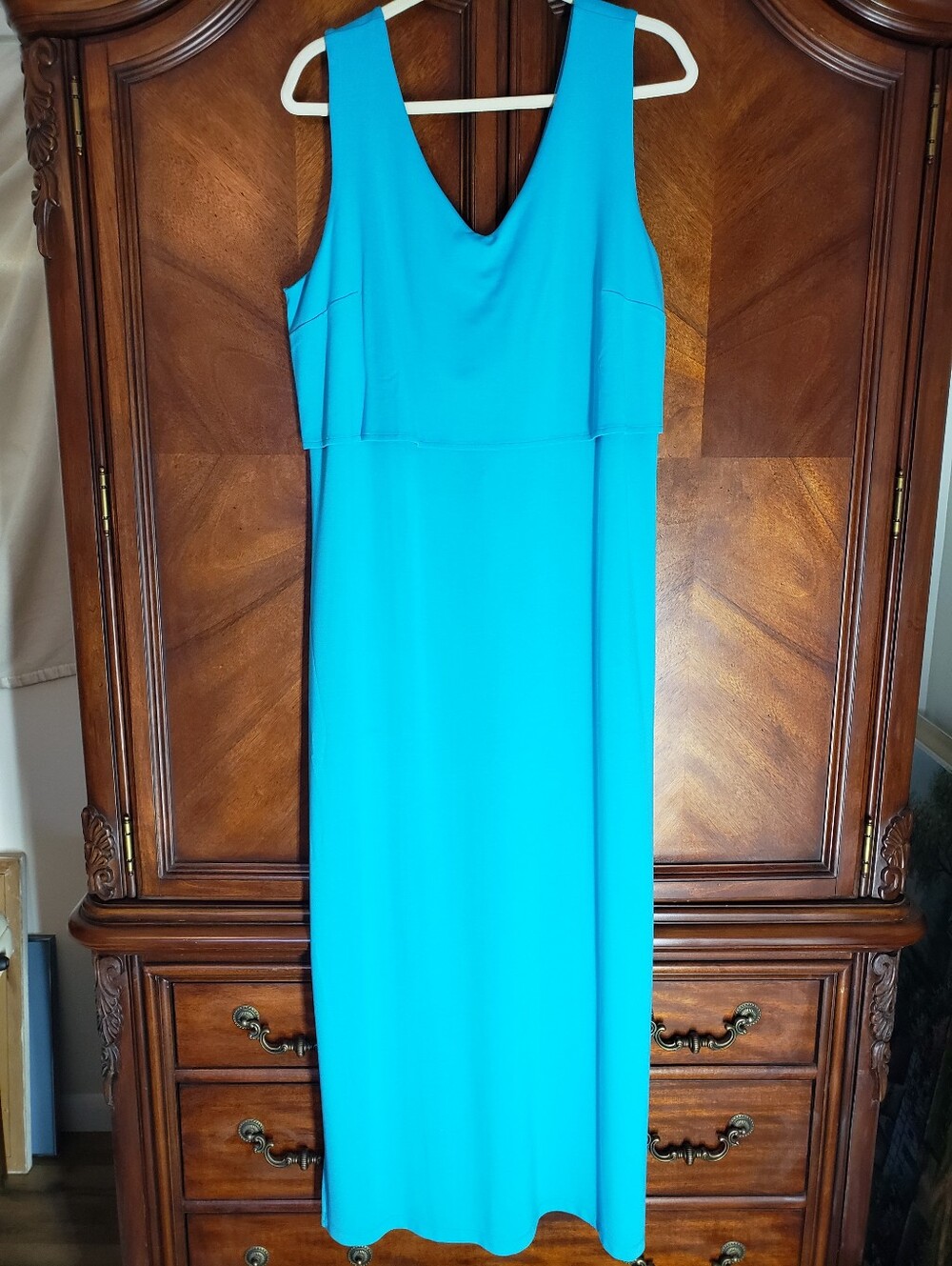 Kate & Mallory Turquoise Sleeveless Popover Maxi Dress - Size XL